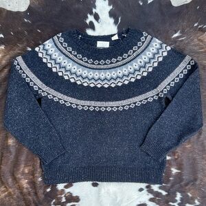 Original Weatherproof Vintage black and cream Fair Isle cozy knitted sweater